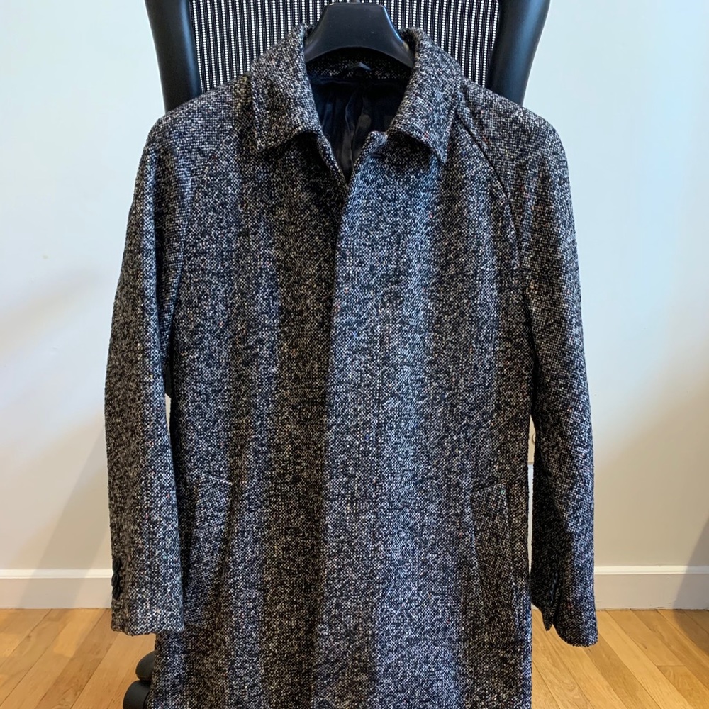 Bonobos Wool Coat in Charcoal Confetti Donegal | S
